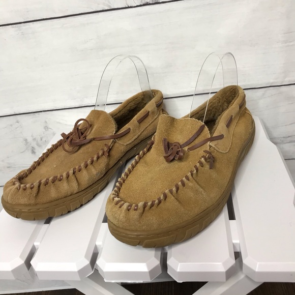 men's chaps suede moccasin slippers